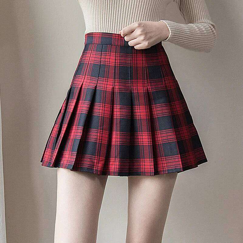 Plaid Mini Skirt Summer A-Line Female Pleated Casual High Waist Women Girls Short Streetwear Student Skirts Z260314