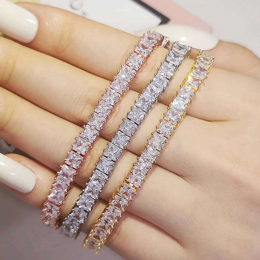 2024 New Luxury Princess Silver Color Bracelet Bangle on Hand for Women Anniversary Gift Jewelry Wholesale Moonso S5451 Z260313