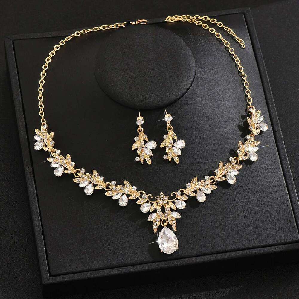 2025 Fashion Jewelry for Bridal Necklace Earrings Set Women Crystal Engagement Wedding Banquet Dress Accessories Z260313
