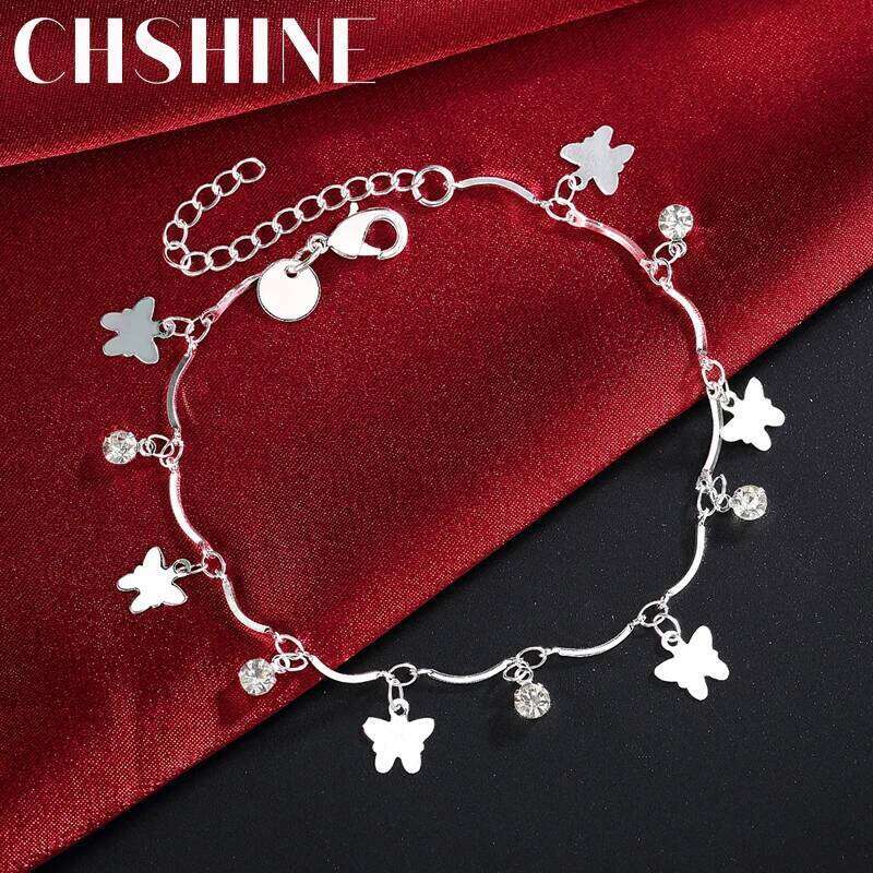 Charm 925 Sterling Silver Bracelets for Women zircon butterfly Chain elegant Fashion Wedding Party Christmas fine Jewelry Z260313