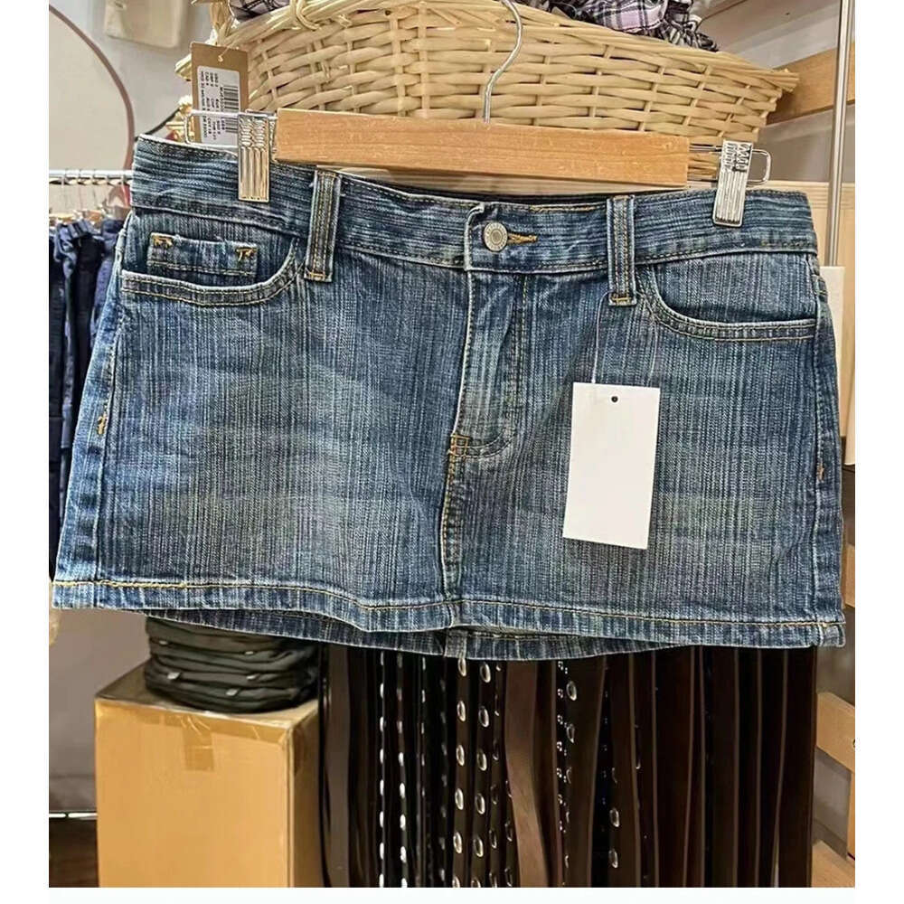 Vintage Denim Mini Cargo Skirts Women Summer New Streetwear Casual Cotton Slim Sexy Low Rise Skirt Harajuku Sweet Y2K Falda 2024 Z260314