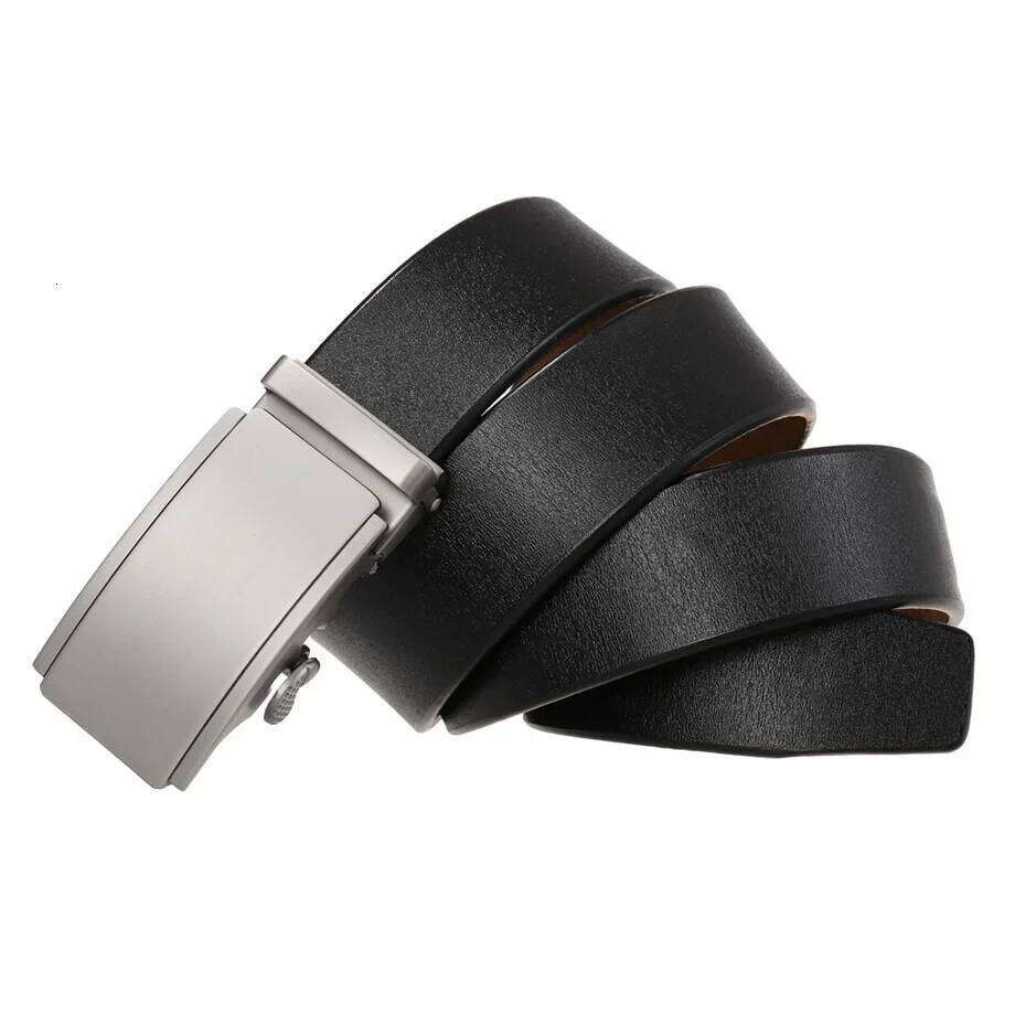 Plyesxale New Fashion Yellow Brown Ratchet Belt For Men 100% Genuine Leather Automatic Buckle Casual Trouser Belts Strap B767 Z260226