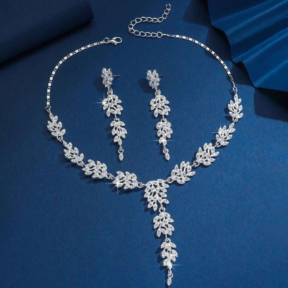 Hot Sale Luxury Crystal Jewelry Set Women Necklace Earrings Sparkle Bridal Formal Event Accessories Z260313
