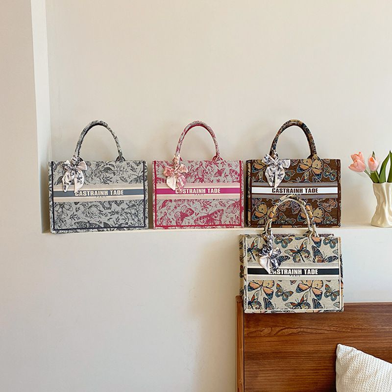 Hot Sale Free Shipping Korean Style Tote Handbag for Women - New Trendy Printed Butterfly Design with Various Sizes for Shoulder Bag