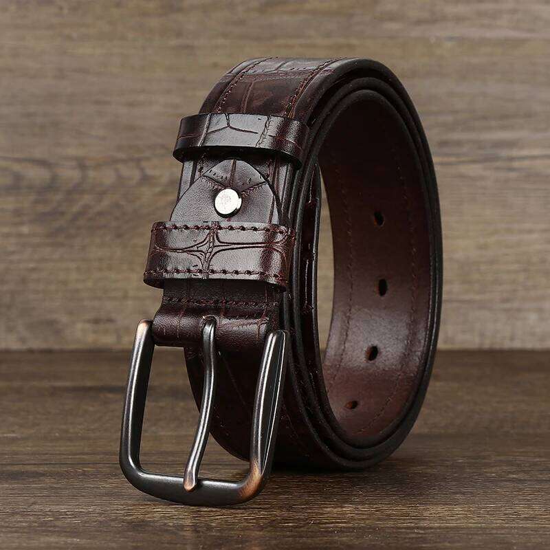 New Style Fashion Luxury Cowhide Design Men Belt Genuine Leather Individuality Pin Buckle Jeans Belts For Men's Z260226