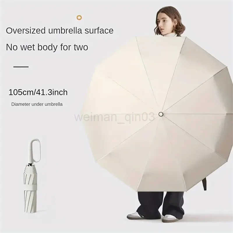 Extra Large Reinforced Wind-resistant Rain-resistant Dual-purpose UV-resistant Fully Automatic Ring-buckle Umbrella H260314
