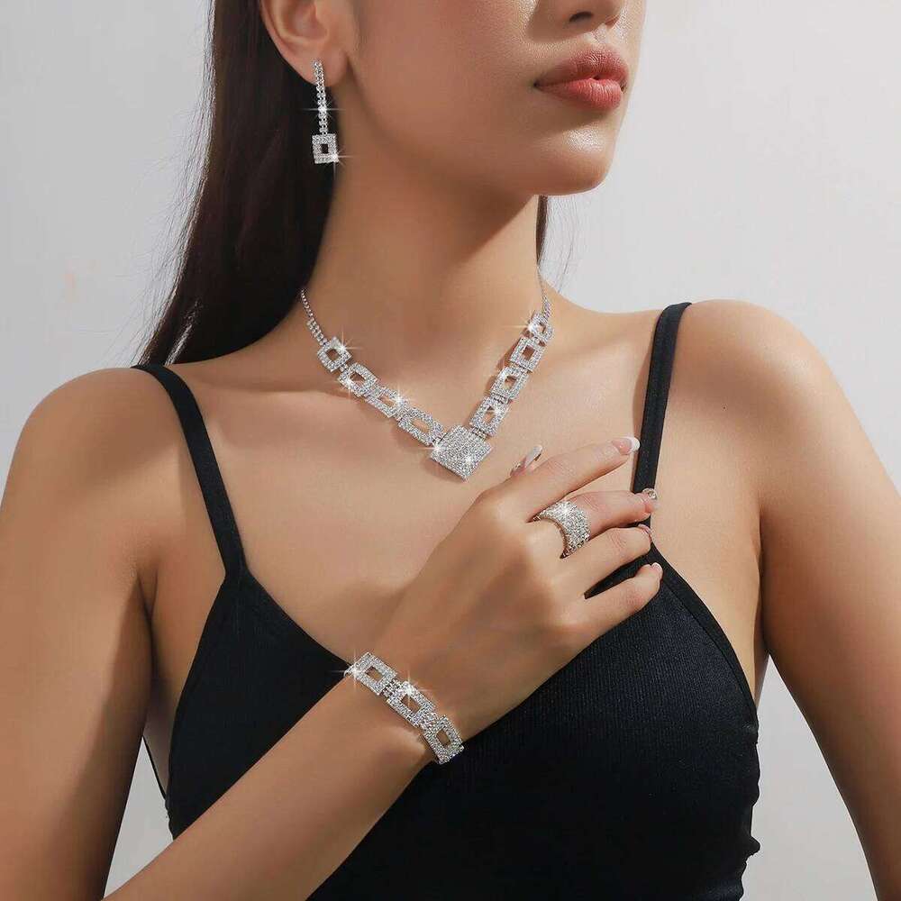 Women's Design Geometric Necklace Earrings Bracelet Ring Jewelry Set Wedding Banquet Party Holiday Gift Z260313
