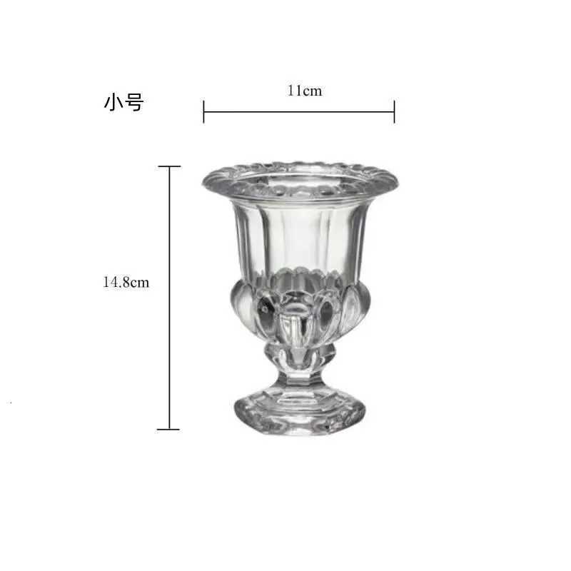 Retro European light luxury clear crystal glass vase ins simple home decoration room decoration modern decorative vase Y260314