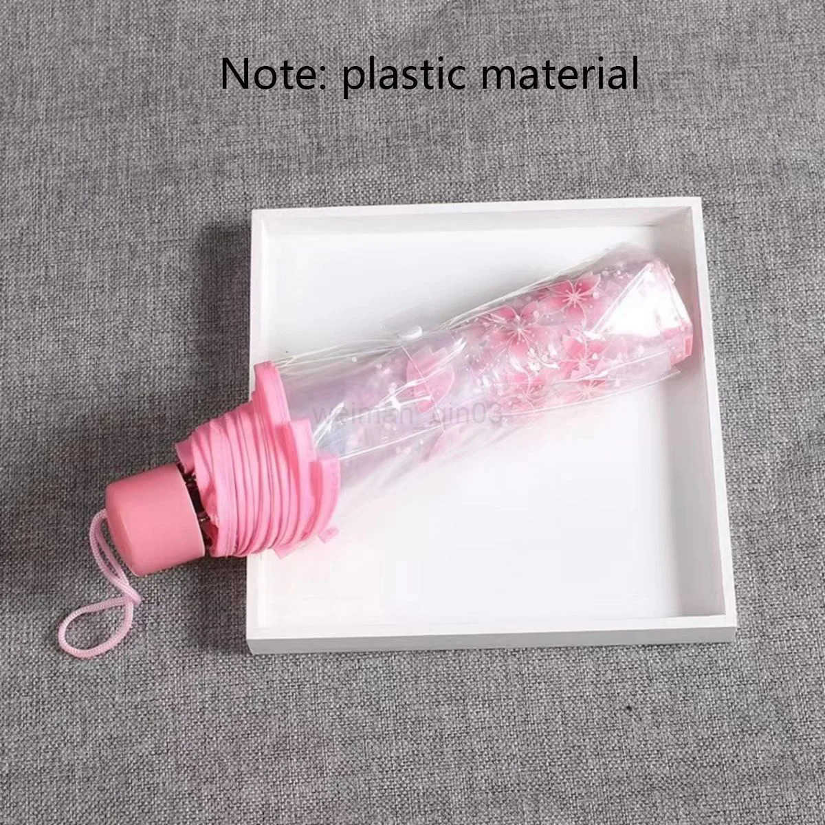 1pc Transparent umbrella windproof and rainproof cherry blossom girl umbrella PVC portable cute flower home rain gear H260314