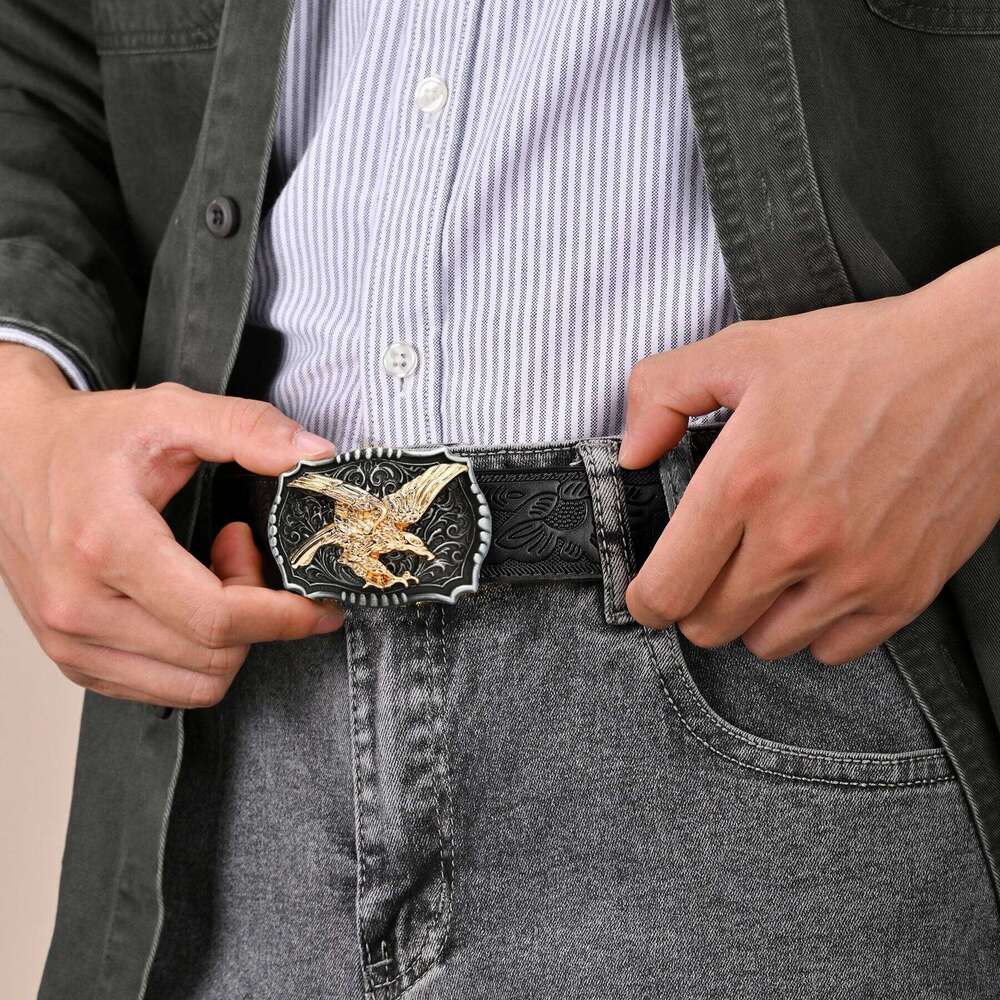 2 Pack Western Belt, Faux Leather Slide Ratchet Men, Men's Belt with Automatic Click Buckle for Jeans, Fa Z260226