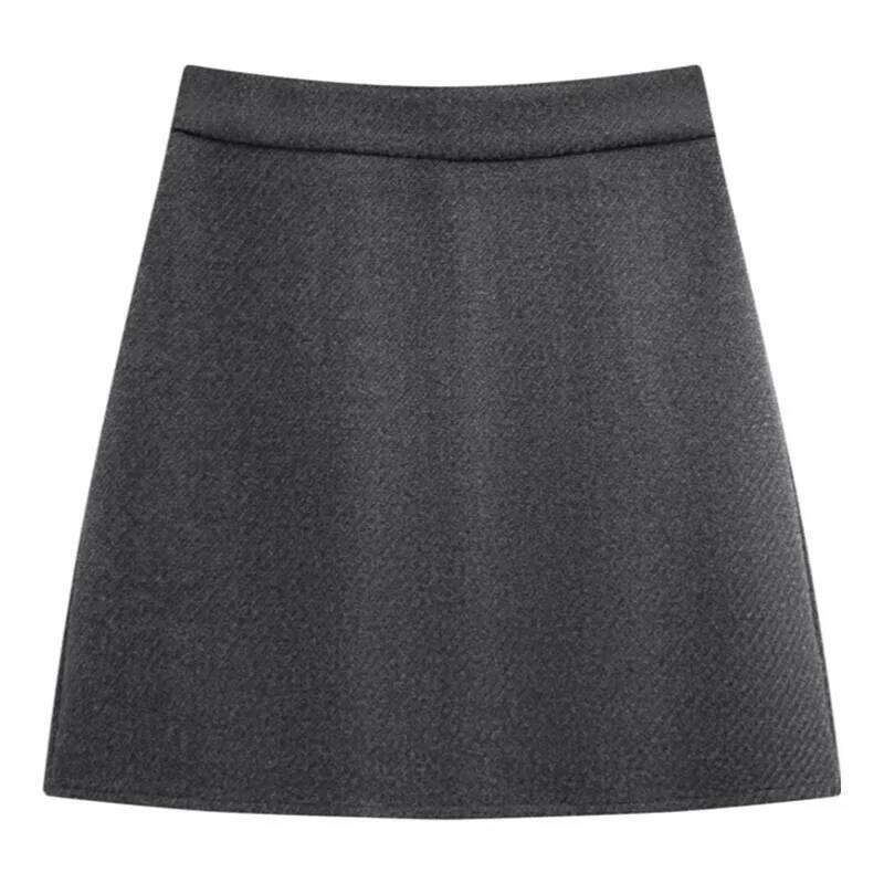 Woolen Short for Women 2025 Autumn Winter New Solid Color All-Match Slimming Mini Skirts Korean Basic Office Lady Skirt Z260314