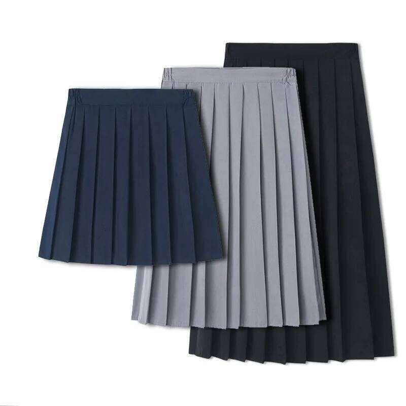 Preppy Black XS - 5XL Pleated Mini Skirt Short Women Summer Autumn Uniform High Waisted Skirts Knee Length Saia Feminina Z260314
