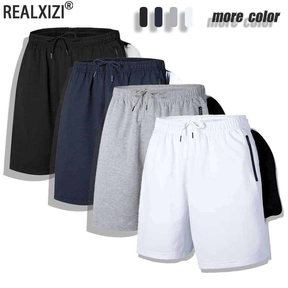 Summer Men's Sport Cool Quick Dry Jogging Fitness Thin Breathable Casual Bottoms with Towel Pockets Running Shorts Z260314