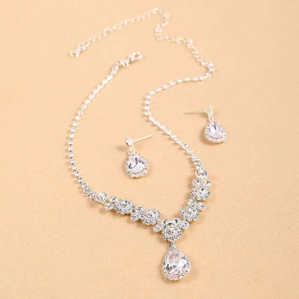 Light luxury fashion gorgeous Feng Shui drip pendant necklace earring design sense jewelry set for women Z260313