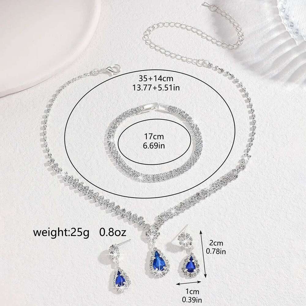 4PC Women's Fashion Simple Necklace Earrings Bracelet Jewelry Set Suitable for Wedding, Party, Festival Gifts Z260313