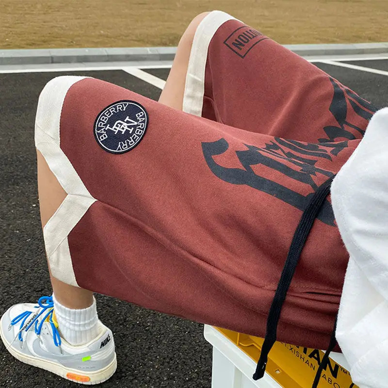 Gmiixder Hiphop Letter Printed Shorts Mens American Summer Street Shorts Loose Versatile Sports Casual Half Pants 260311