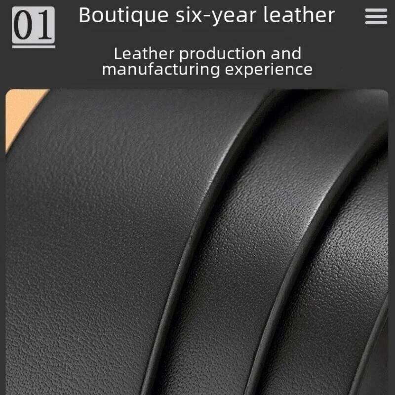 Men Leather Belt Clips Copper Needle Buckle Fashionable Casual Style Business Versatile Simple High-end Feel Z260226