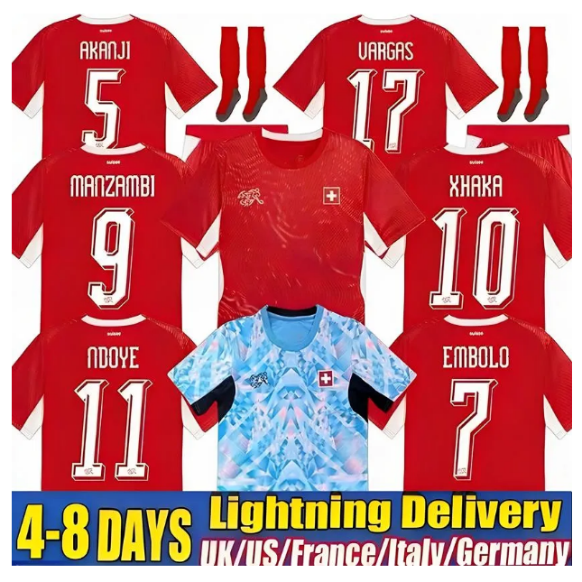 2026 World Cup Switzerland 2026 2027 National Team Soccer Jerseys XHAKA ELVEDI AKANJI ZAKARIA SOW RIEDER EMBOLO SHAQIRI 26 27 home away Football shirts mens kids kit