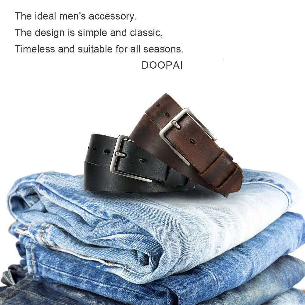 Antique Metal Needle Buckle High-quality Top Layer Cowhide Men's Casual Belt with Multiple Colors To Choose Z260226