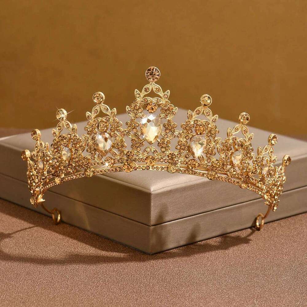 Ladies' fashionable water droplet design, gorgeous and elegant crown necklace, earrings, jewelry set Z260313