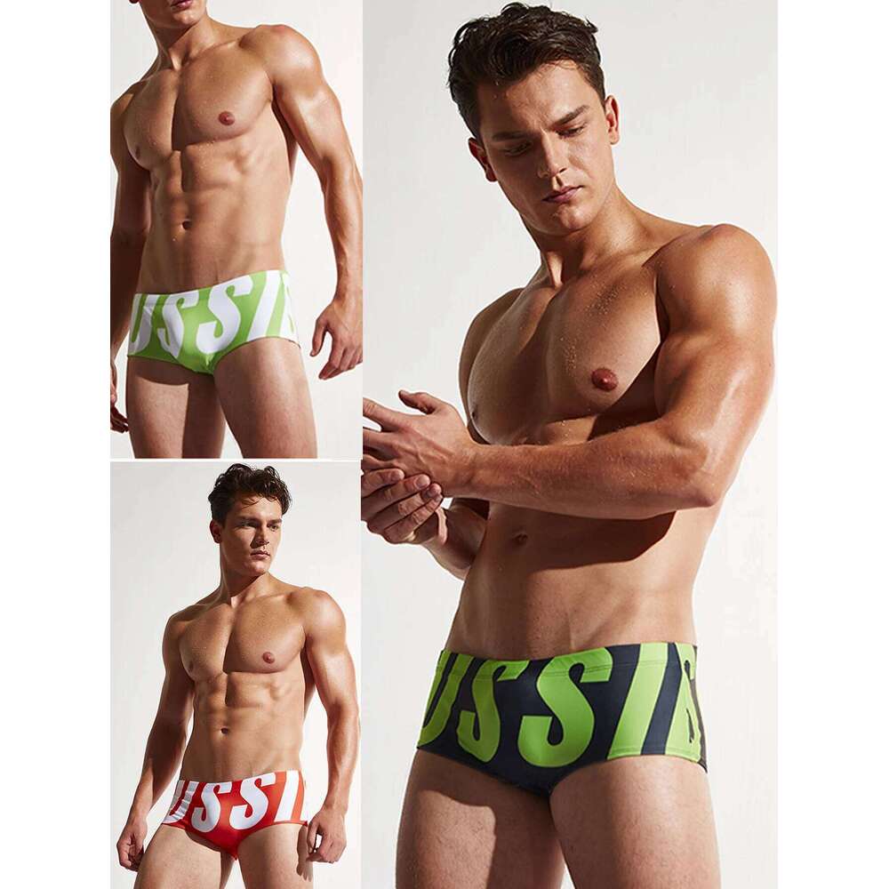Men's letter quick drying drawstring triangle underwear, men's swimwear, summer beach swimming shorts Z260314