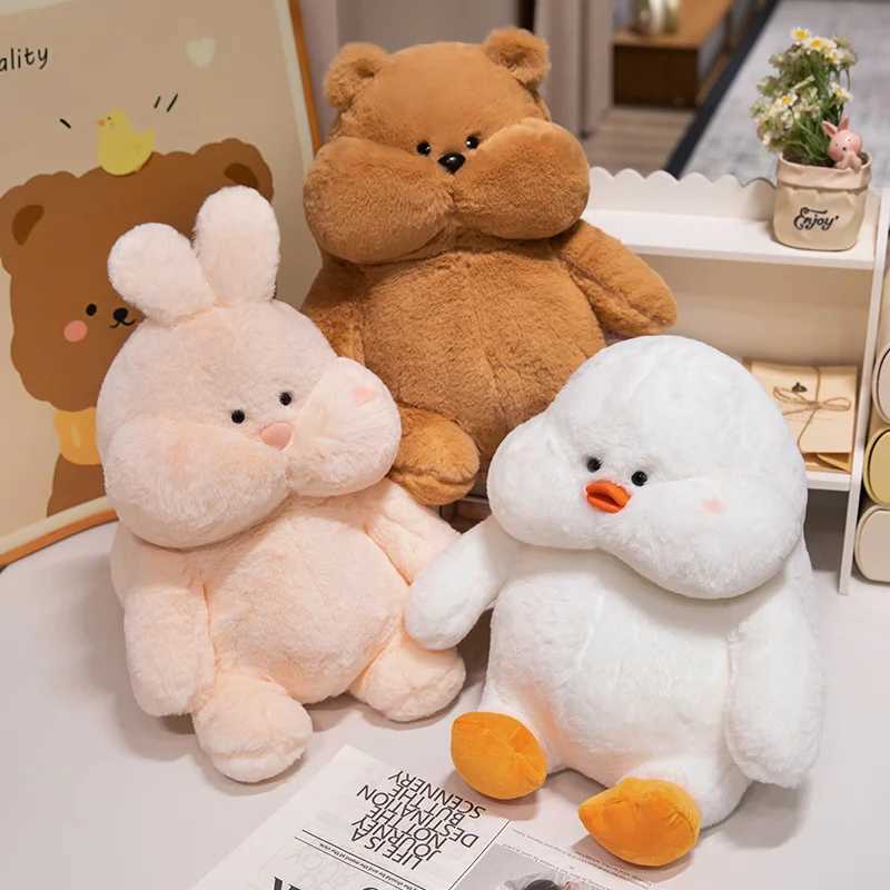 Cartoon 23-45cm Cute Series Pink Rabbit Duck Bear Plush Toys Bear Soft Dolls Animal Stuffed Plush Birthday Gifts For Girls Y260314