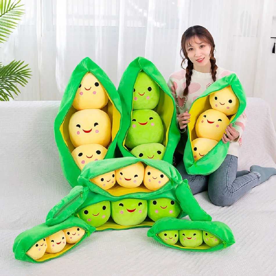 Pea Pillow Doll 25/40/70cm Soft Stuffed Plushies Cute Plush Toy Childrens Sleep Comfort Doll Girl Gift Sofa Ornament Y260314