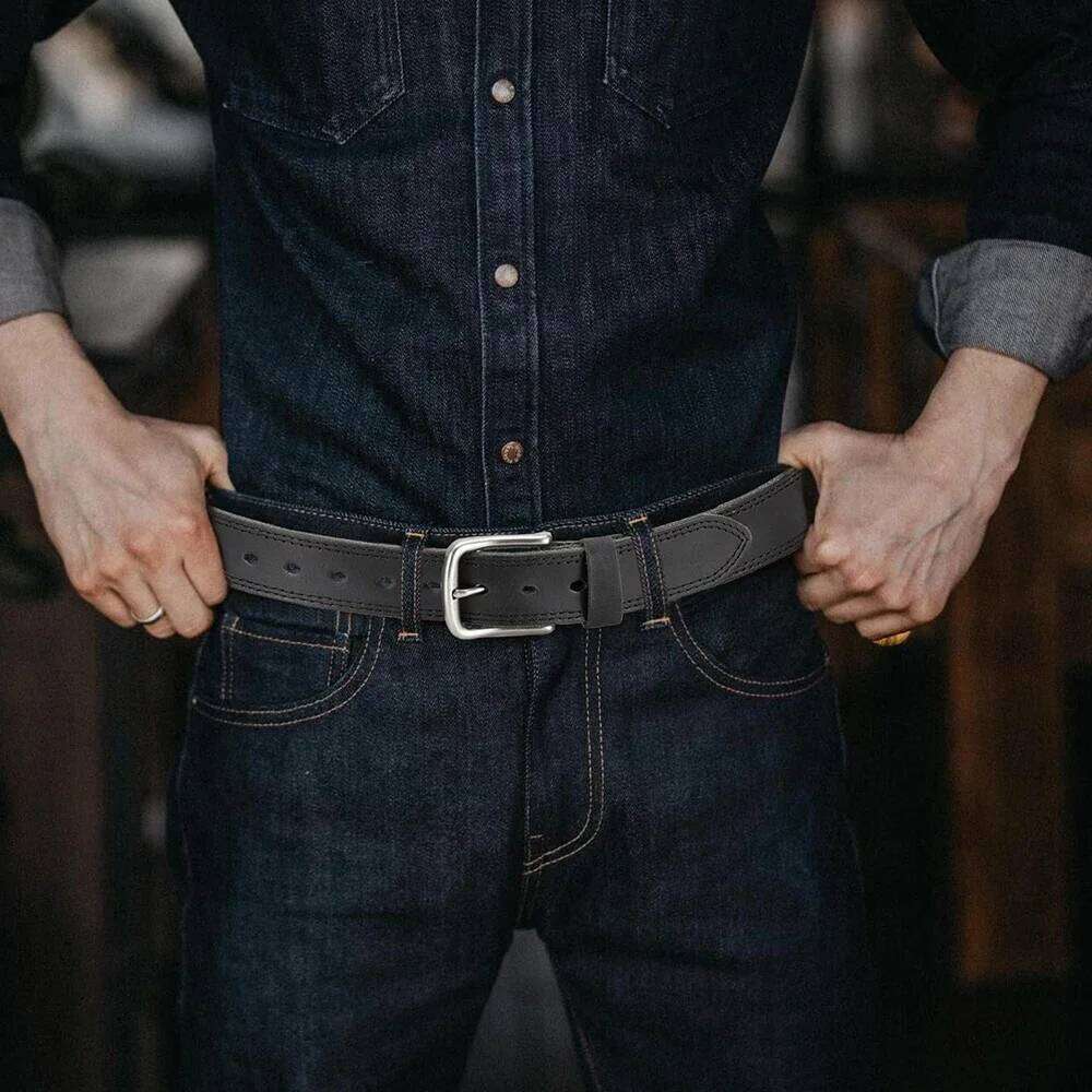 JACNAIP Genuine Leather Fashionable Metal Alloy Pin Buckle Adult Luxury Brand Jeans Business Casual Waist Men's Belt Z260226
