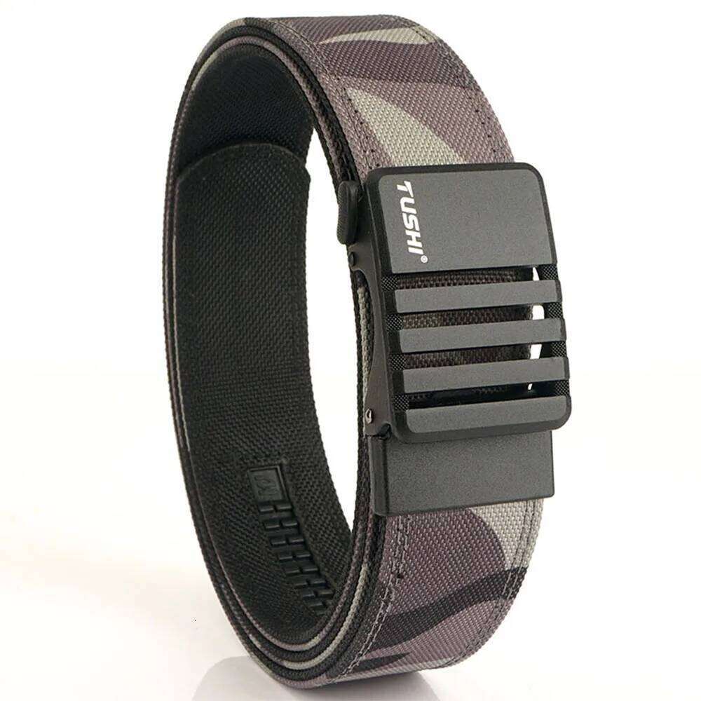 TUSHI Stylish for Men Metal Automatic Buckle Tight Nylon Military Stiff Work Belt Rigid Casual Girdle Male Z260226