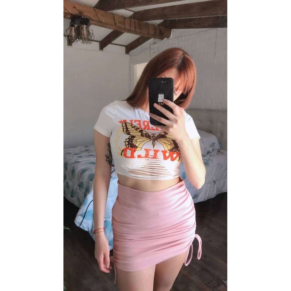 Woman Summer Mini Solid Color Cotton Folds Ladies Knitting Thread Side Draw String Elastic Sexy Skirts Womens WSL4321 Z260314