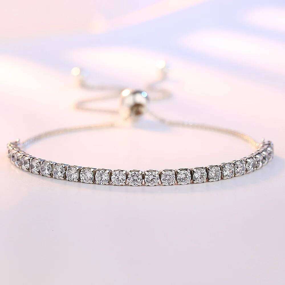 925 Sterling Silver Vera Elegant Tennis Zircon Crystal Bracelet For Women Fashion Simple Engagement Wedding Glam Z260313