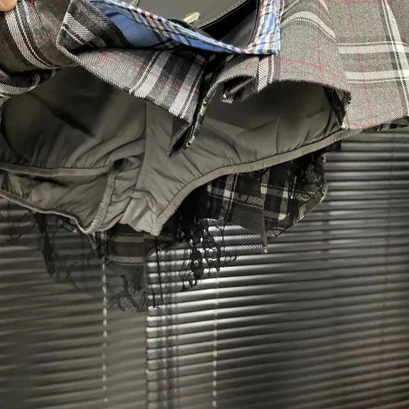 2025 Trending Women Plaid Leather Patchwork Design Mini Skirts Streetwear Female Modern Punk Irregular Y2k Pleated Short Skirt M260314