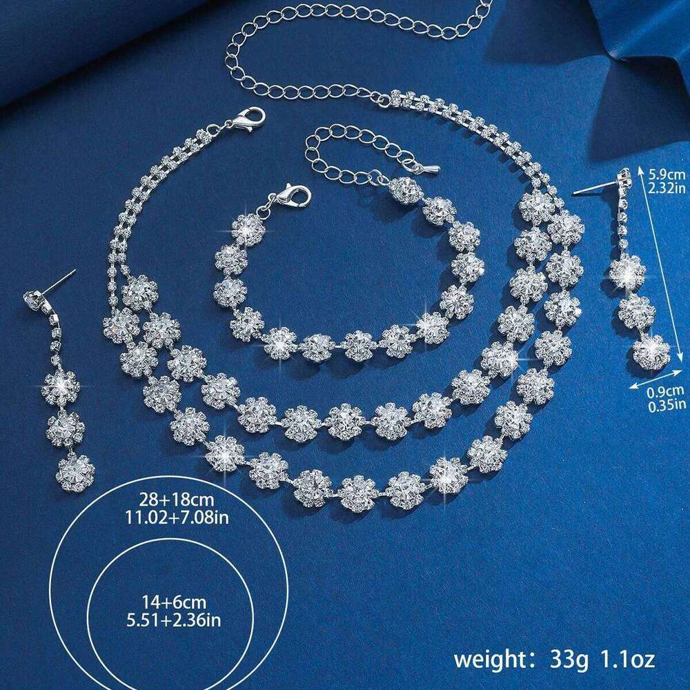 Fashionable geometric circular simple luxury style necklace earrings bracelet jewelry set party holiday daily wear Z260313