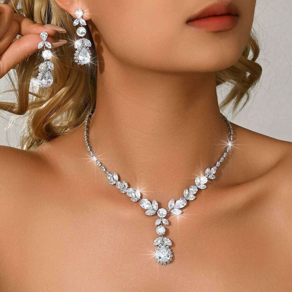 European and American countryside romantic style necklace earring set suitable for photography, wedding dress matching Z260313