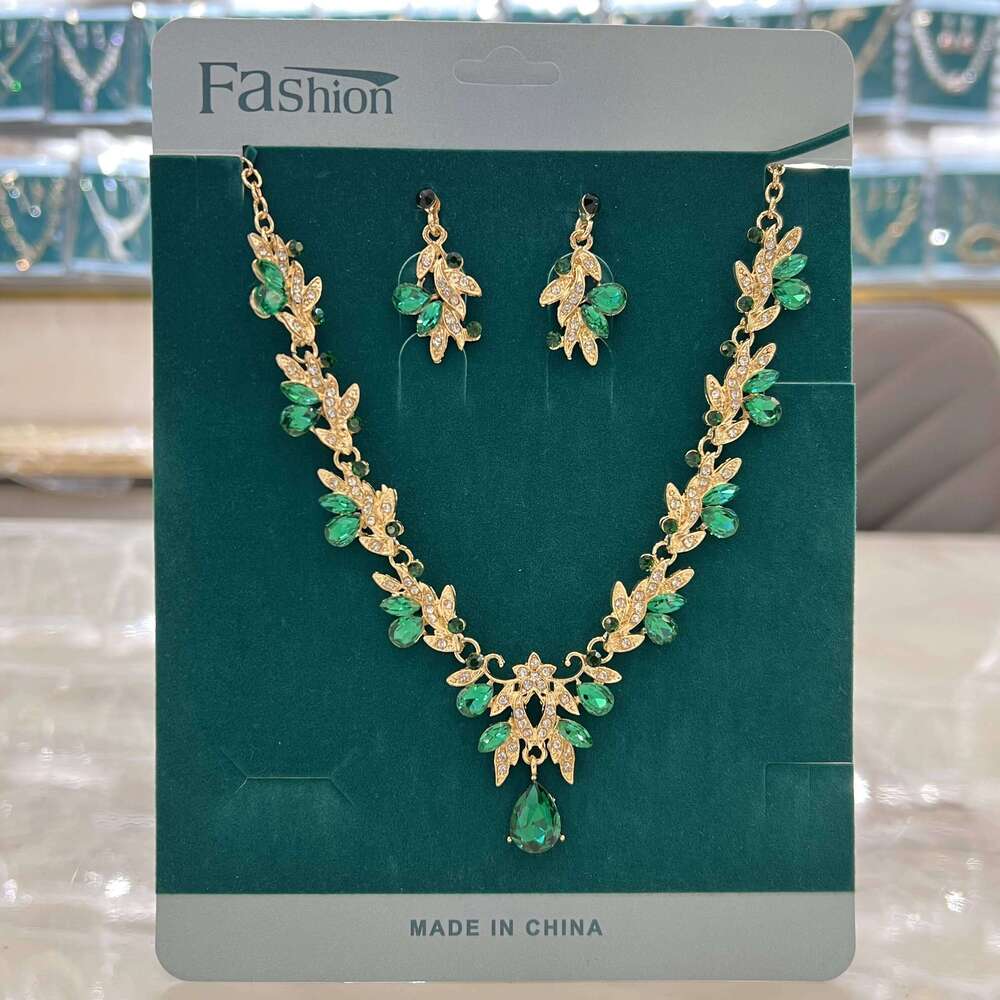 Ladies' Sparkling Flower Necklace, Earrings, Jewelry Set, Suitable for Wedding, Party, Festival Gifts Z260313