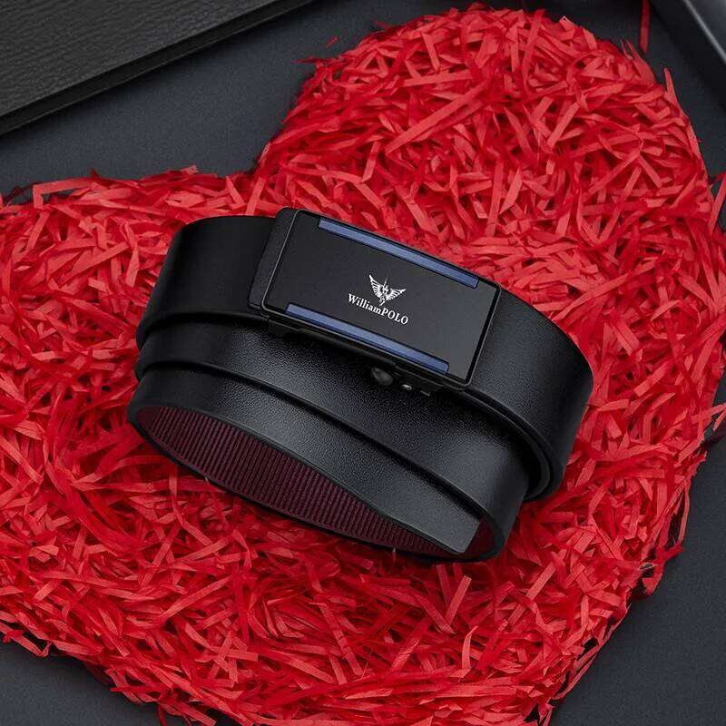 Simple toothless men's with automatic buckle, casual belt, fashionable and personalized belt Z260226