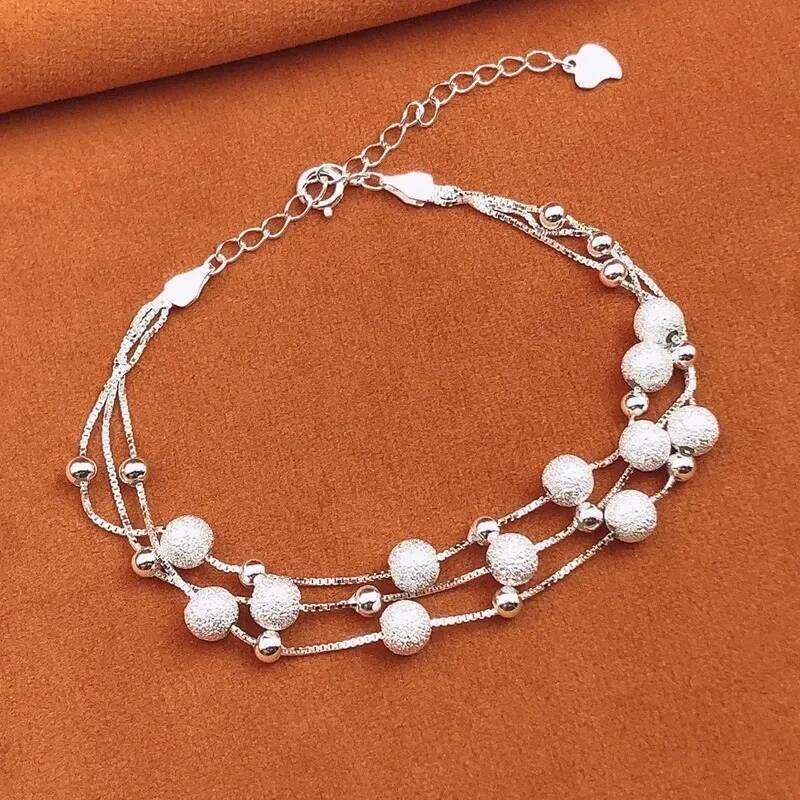 Luxury 925 Sterling Silver Bracelets For Women Vintage Original Multi-layer Bead Charm Bracelet Elegant Party Jewelry Gift Z260313