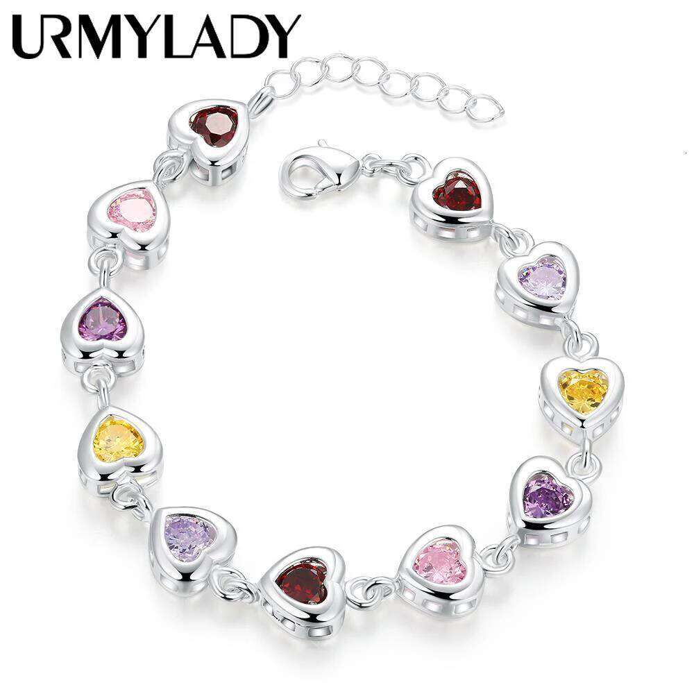925 Sterling silver elegant charm Bracelets chain beautiful crystal stone drop Jewelry fashion for women wedding lady cute Z260313