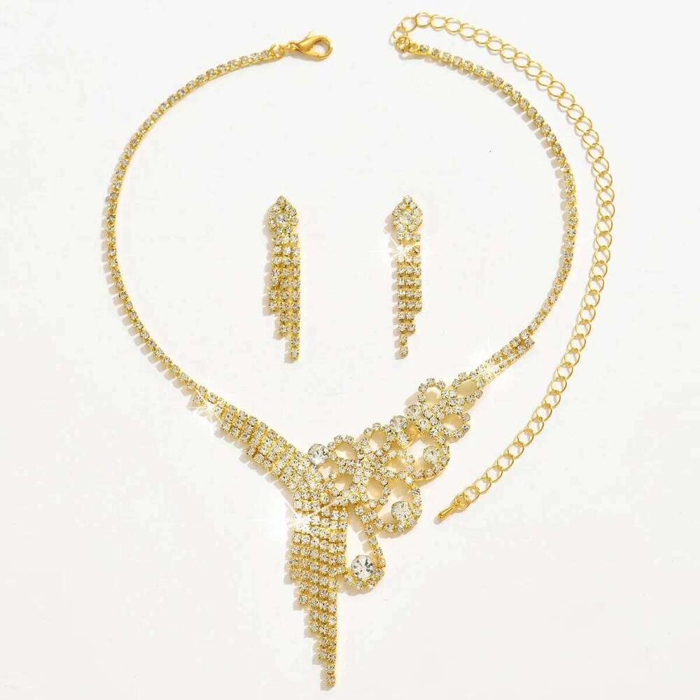 3PC Women's Fashion Flower Tassel Necklace Earrings Jewelry Set Suitable for Wedding, Party, Festival Gifts-8545 Z260313