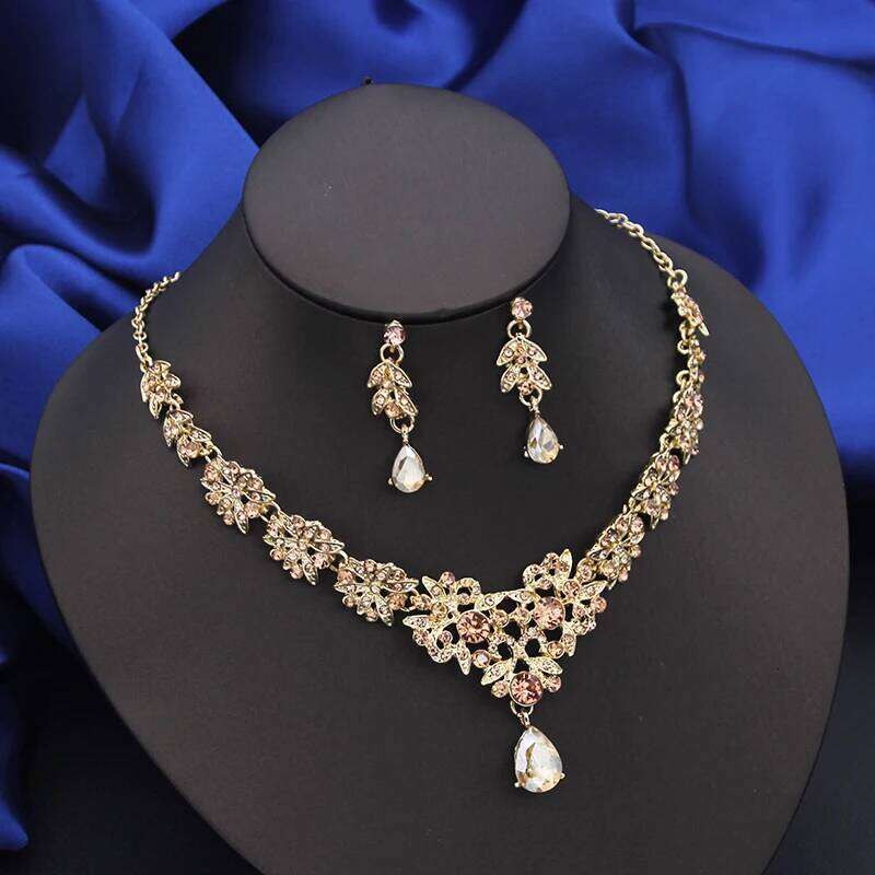 Fashion Choker Necklace for Women Bridal Jewelry Sets Party Prom Wedding Earrings Costume Accessories Z260313