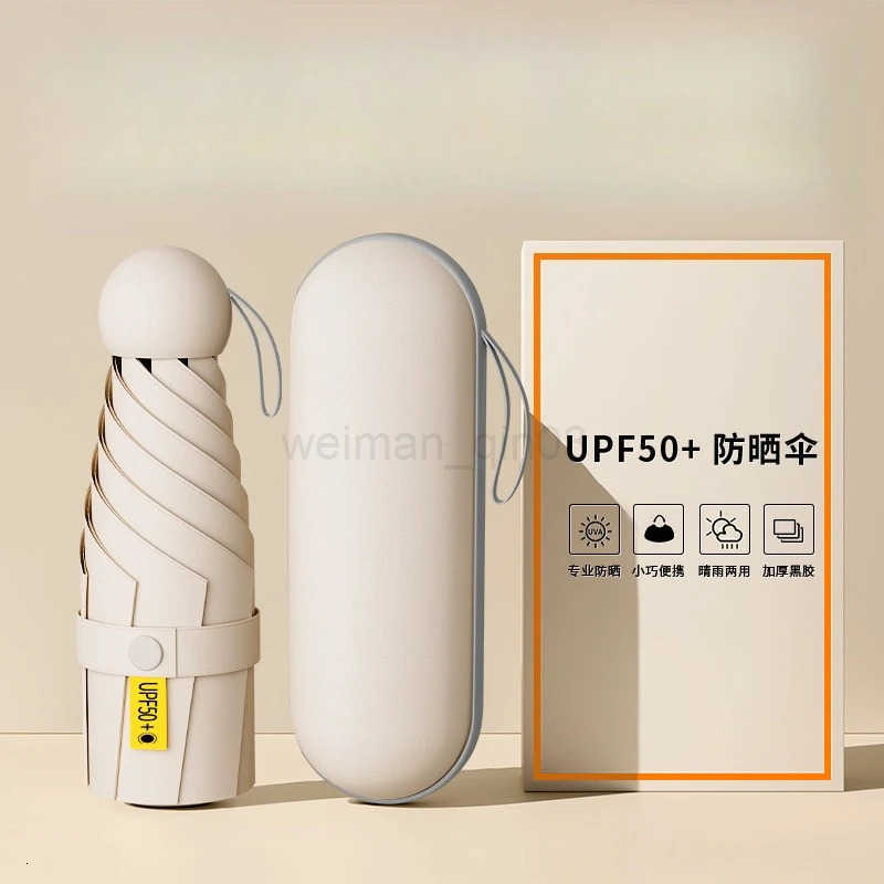 Folding Five-fold Umbrella All-weather Capsule Umbrella Sun Protection and Shade Umbrella Pocket Womens High-end Portable H260314