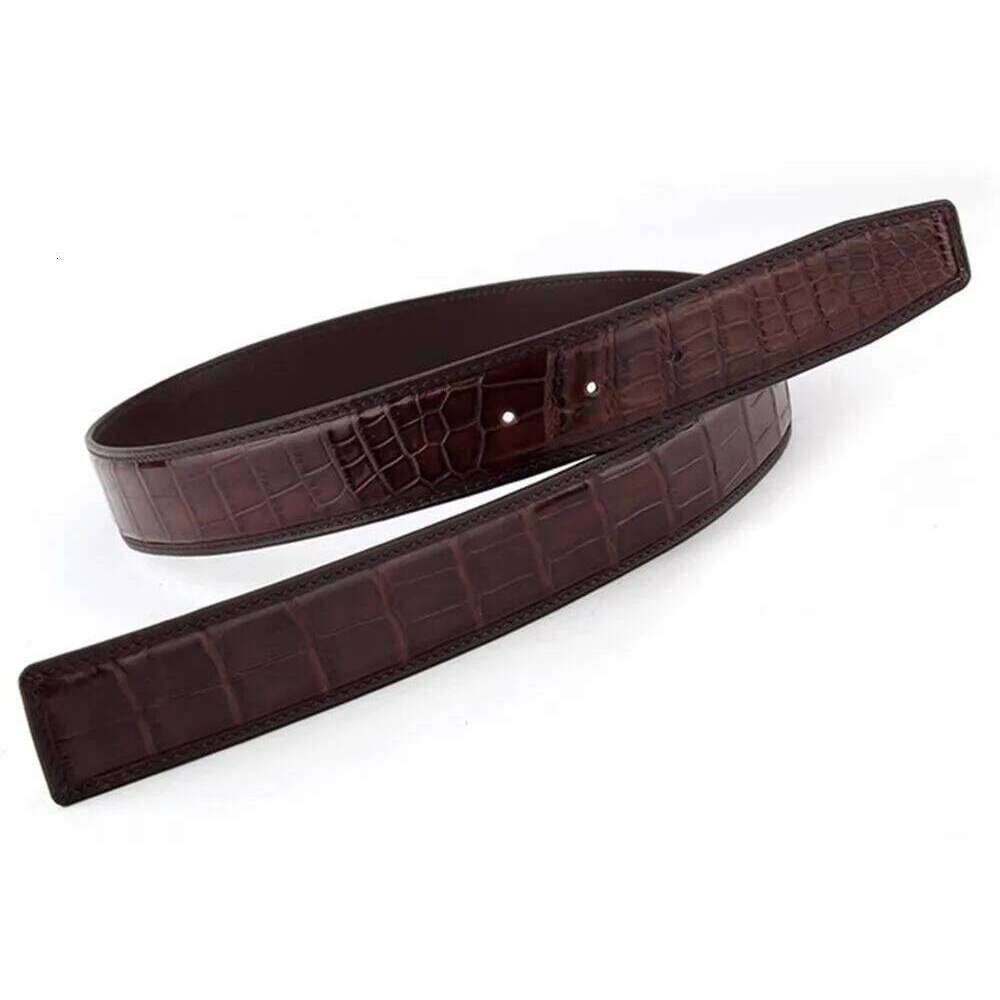 Men's real crocodile genuine leather luxury brand fashion men's belt buckle with suit pants Z260226