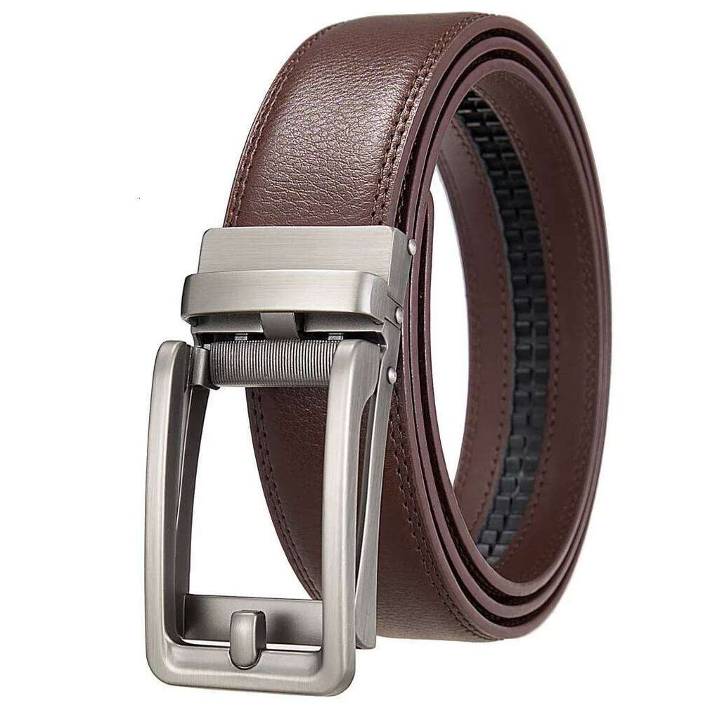 3.5cm Genuine Leather For Men's High Quality Jeans Cowskin Casual Belts Business Cowboy Waistband Automatic Buckle Strap Z260226