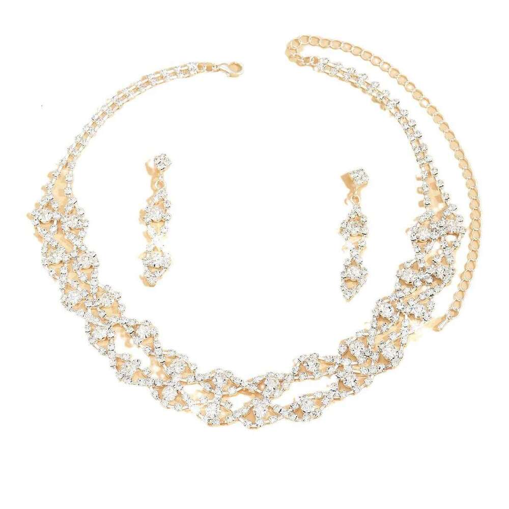 Ladies' light luxury style design necklace, earrings, jewelry set suitable for weddings, gatherings, holidays, gifts Z260313
