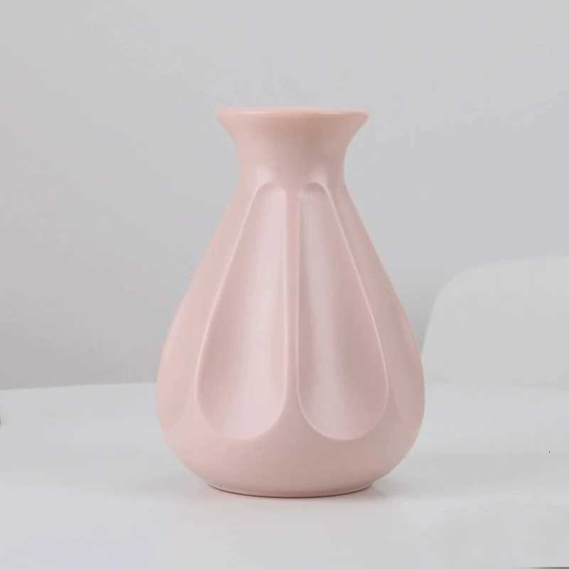 Nordic Plastic Vase Simple Small Fresh Flower Pot For Flowers Modern Home Wedding Decorations Ornaments Table Centerpiece Y260314