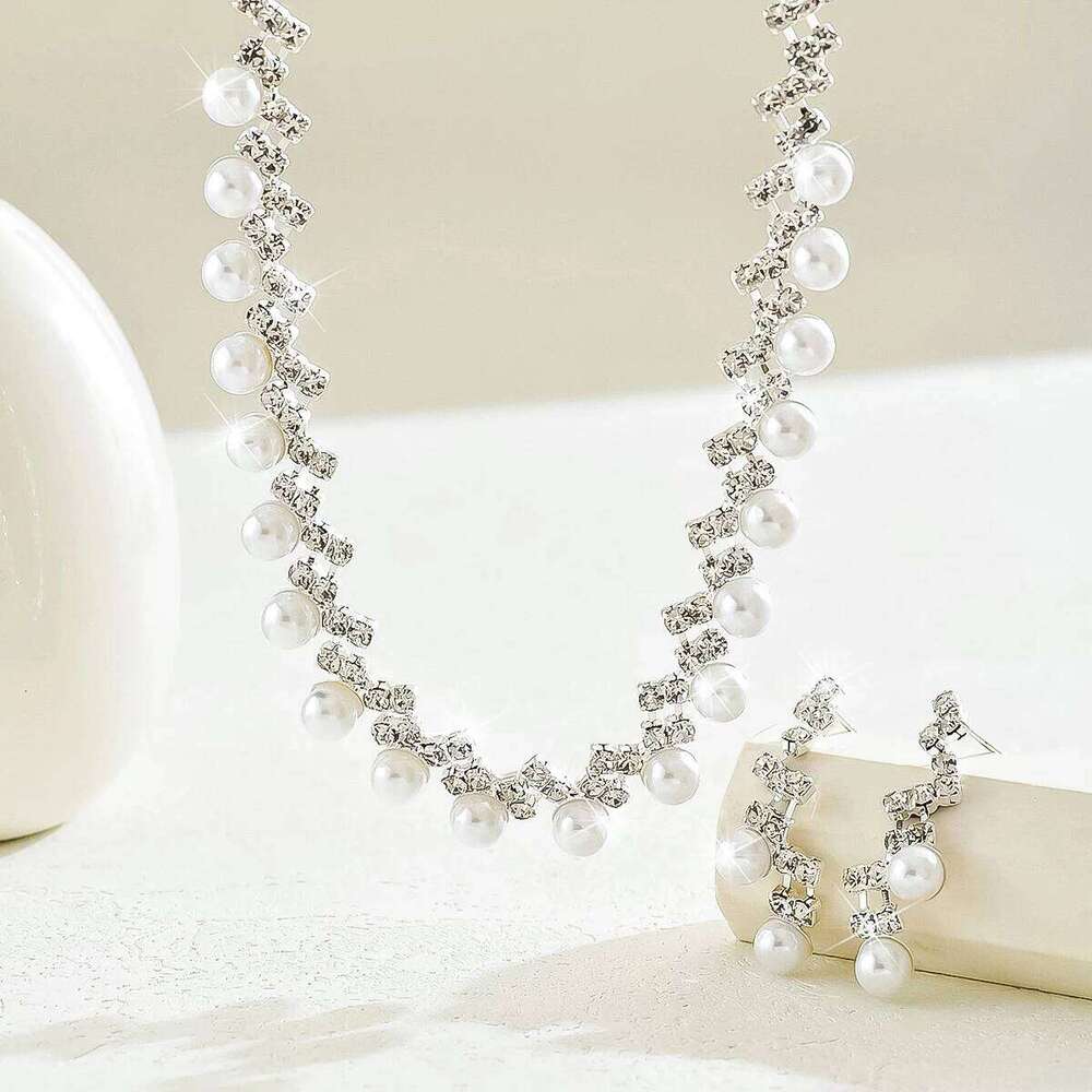 3PC Women's Fashion Design Claw Chain Series Imitation Pearl Necklace Earrings Jewelry Set Wedding Banquet Party Holiday Gift Z260313