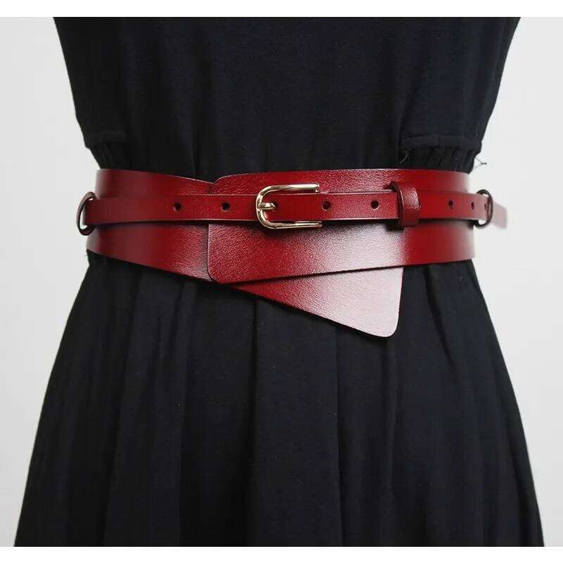 Women Head Layer Cowhide Suit Coat Wide Waistband ins Style Fashion European American Genuine Leather Waist Seal for Woman Z260226