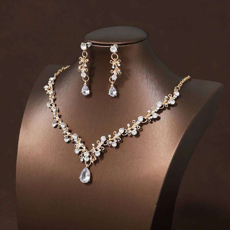 Itacazzo Bride Wedding Classic Necklace Earring Set Exquisite and Elegant Ladies Suitable for Party Festivals Z260313