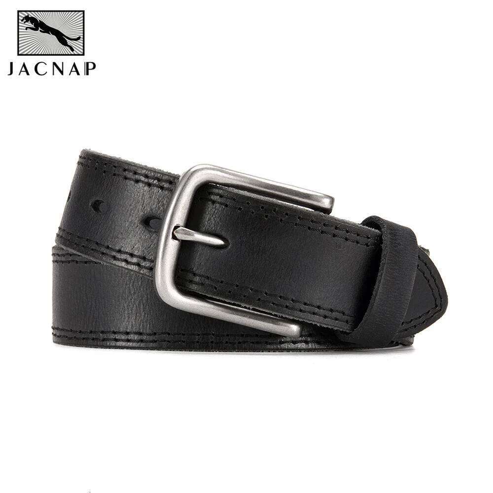 JACNAIP Genuine Leather Fashionable Metal Alloy Pin Buckle Adult Luxury Brand Jeans Business Casual Waist Men's Belt Z260226