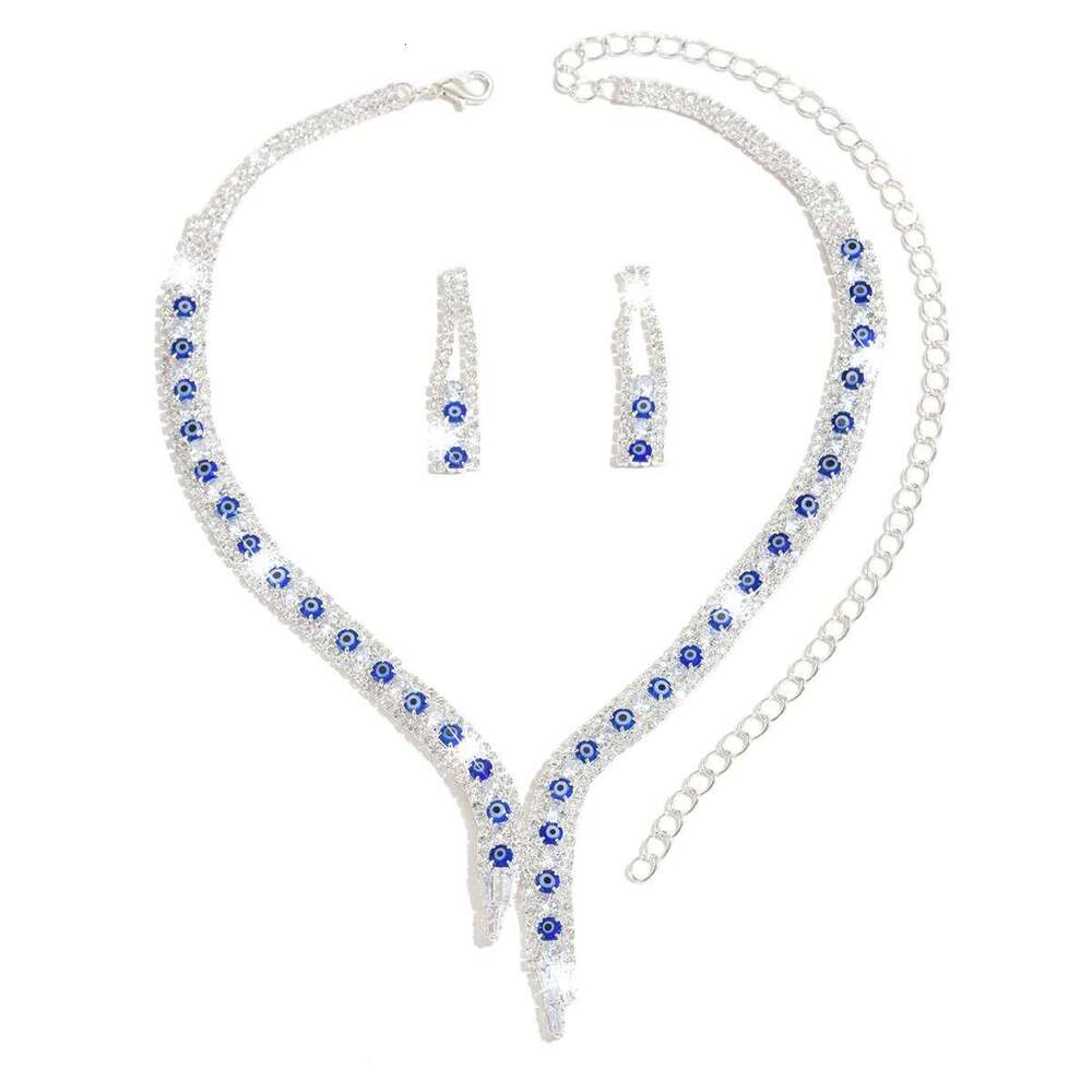 European popular long tassel necklace earring set with versatile temperament and fashionable bridal wedding jewelry Z260313